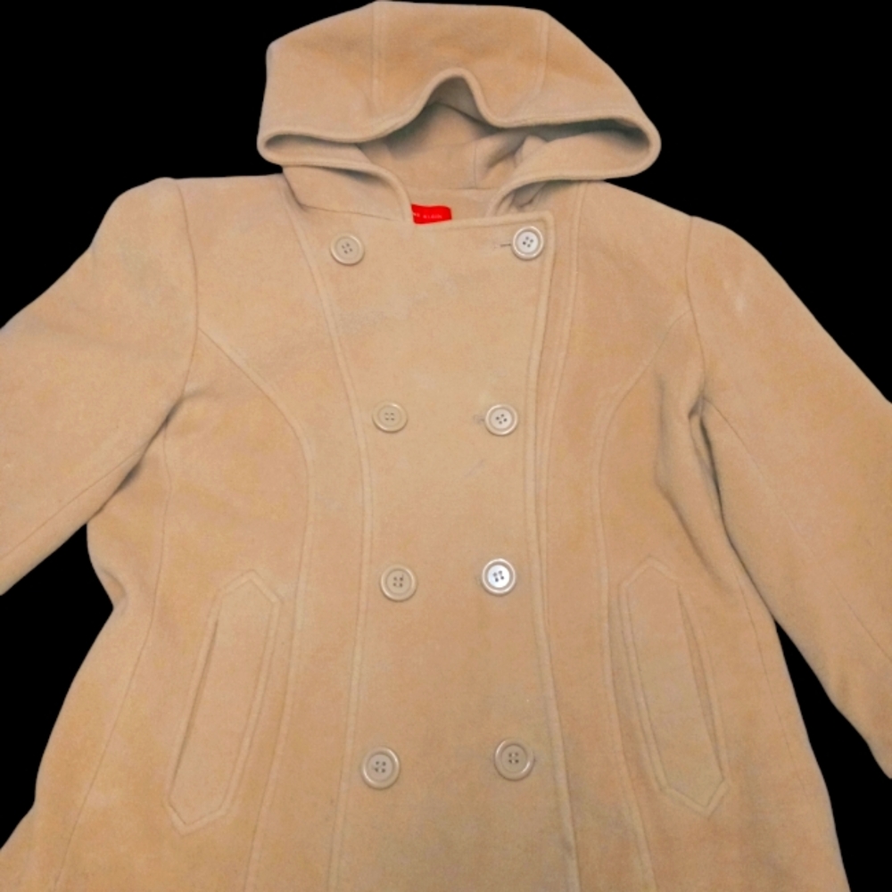Anne Klein hooded wool peacoat